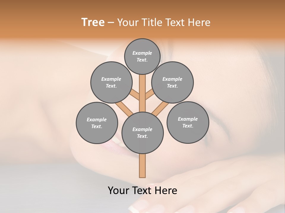 Beautiful Clean Cosmetics Woman Close Up Portrait Over White PowerPoint Template