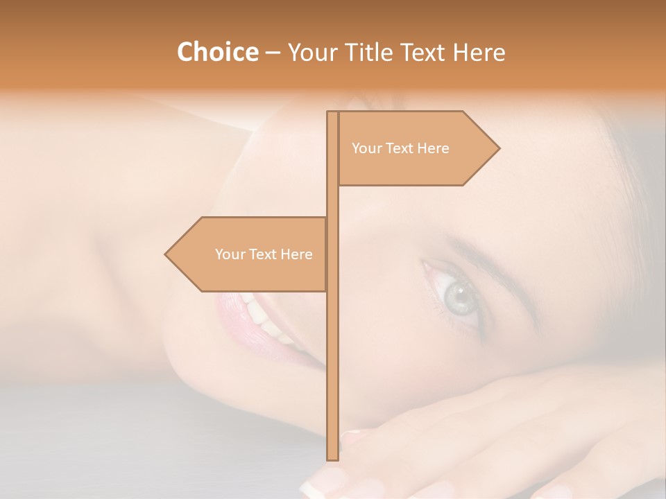 Beautiful Clean Cosmetics Woman Close Up Portrait Over White PowerPoint Template