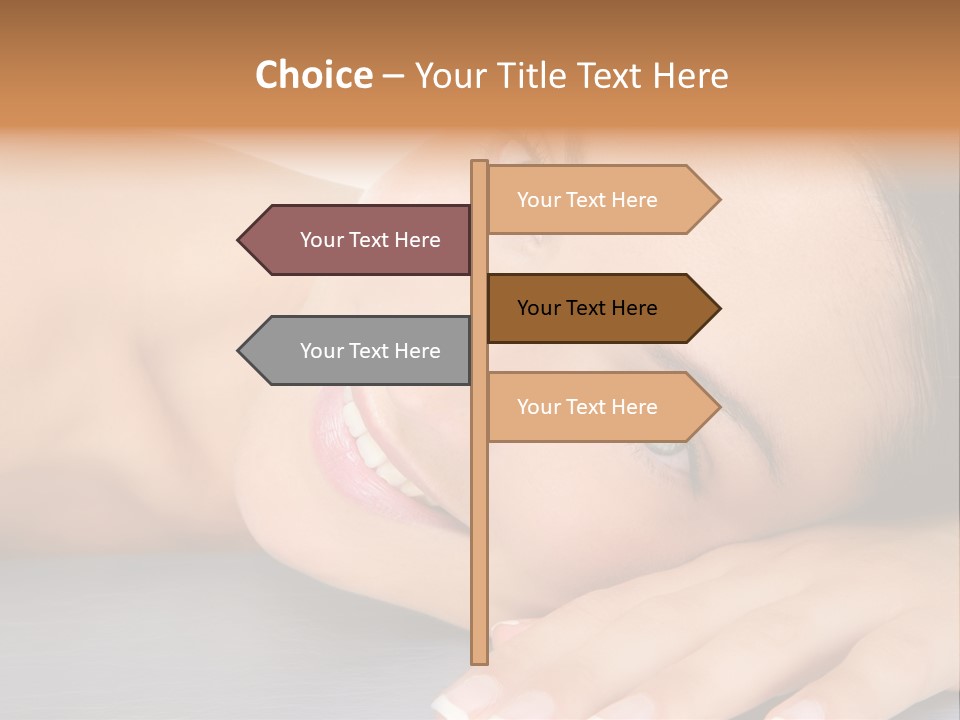 Beautiful Clean Cosmetics Woman Close Up Portrait Over White PowerPoint Template