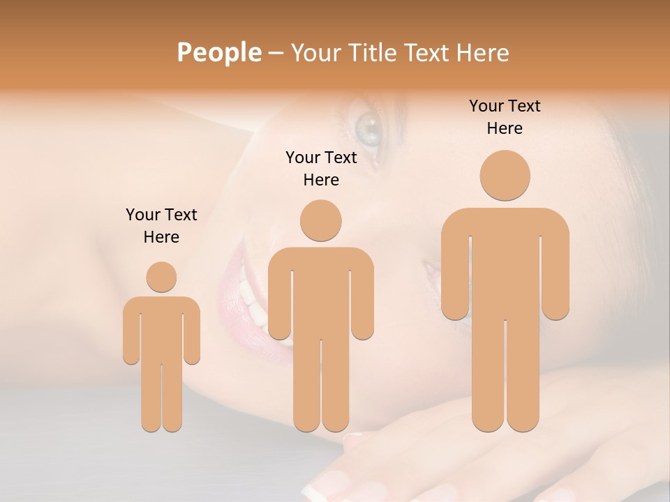 Beautiful Clean Cosmetics Woman Close Up Portrait Over White PowerPoint Template