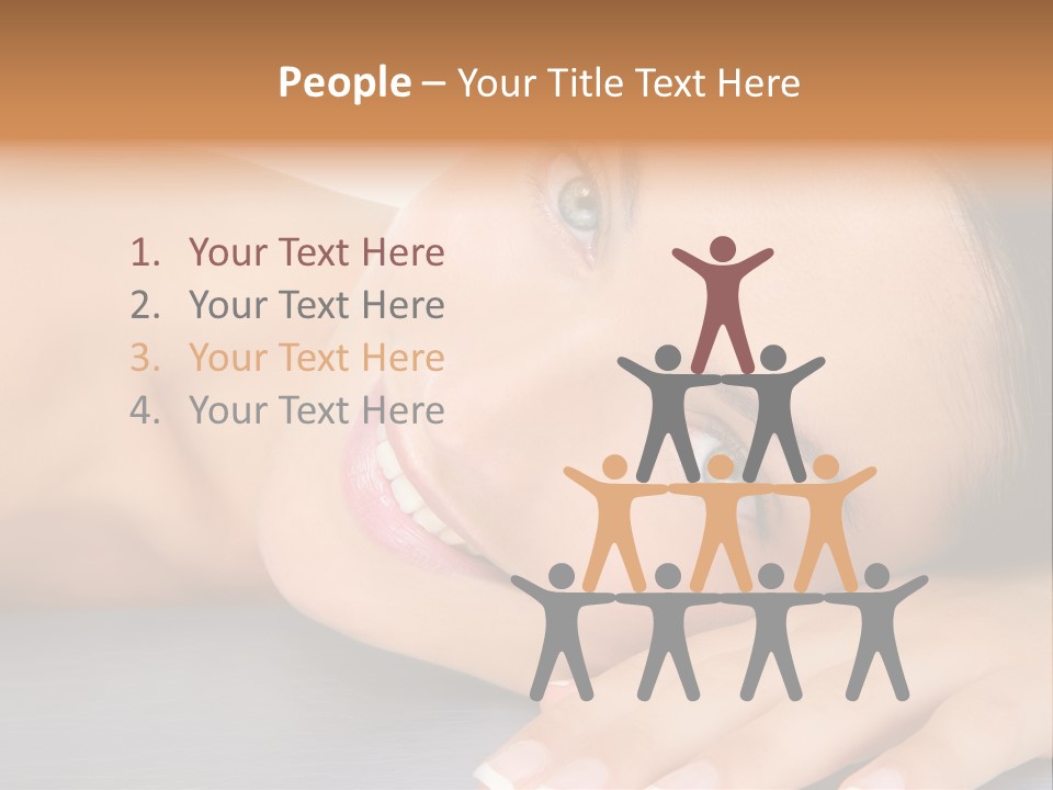 Beautiful Clean Cosmetics Woman Close Up Portrait Over White PowerPoint Template