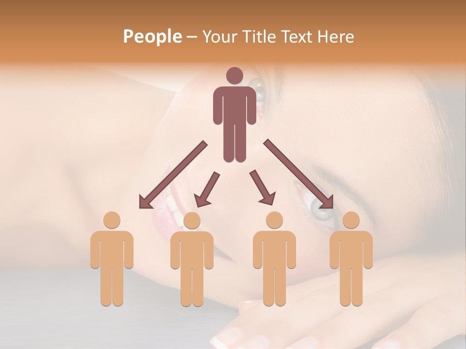 Beautiful Clean Cosmetics Woman Close Up Portrait Over White PowerPoint Template