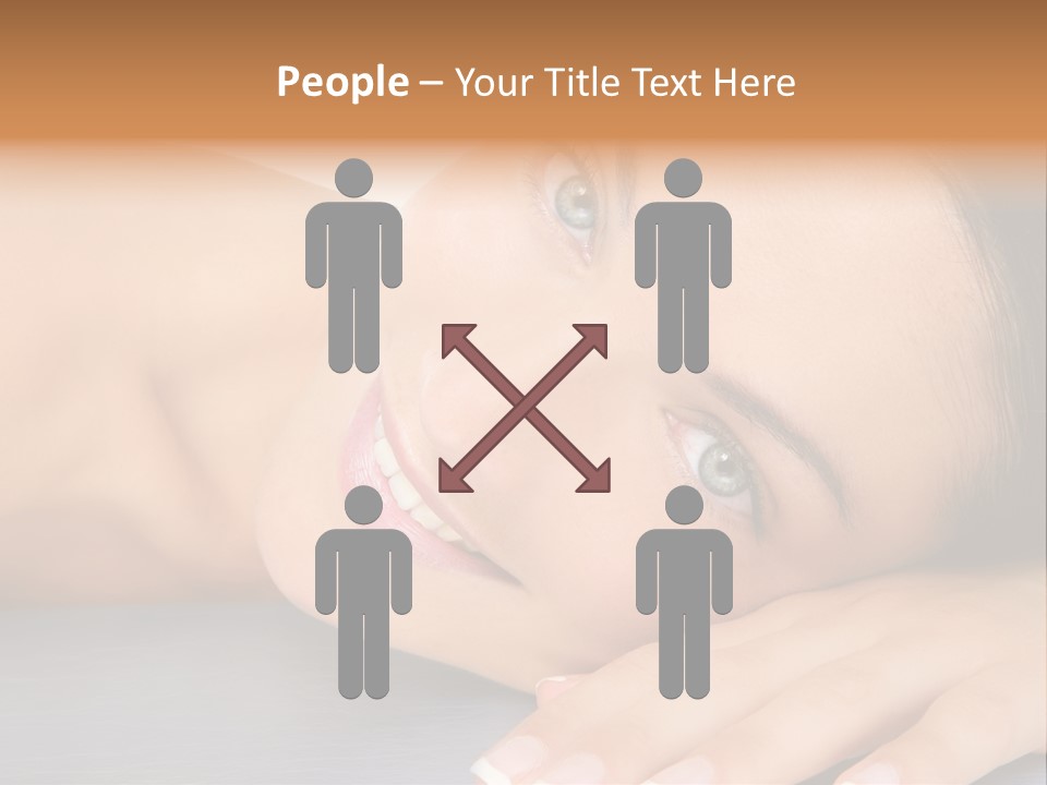 Beautiful Clean Cosmetics Woman Close Up Portrait Over White PowerPoint Template