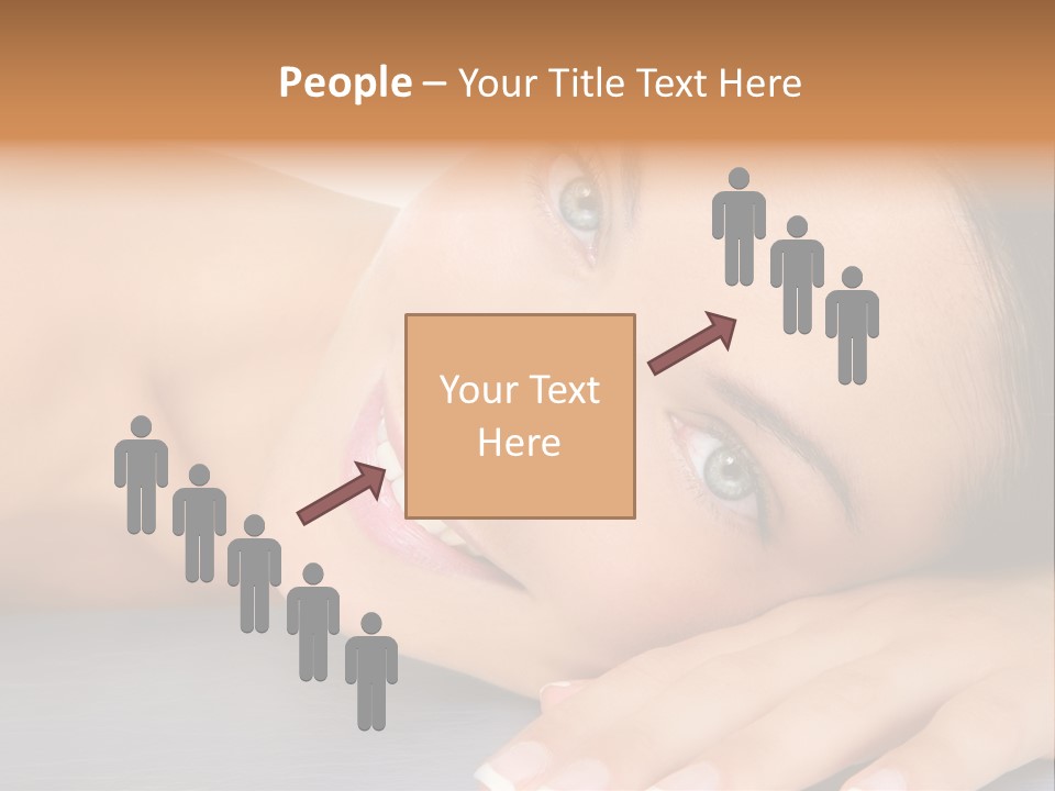 Beautiful Clean Cosmetics Woman Close Up Portrait Over White PowerPoint Template