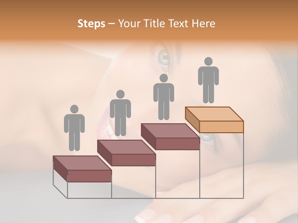 Beautiful Clean Cosmetics Woman Close Up Portrait Over White PowerPoint Template