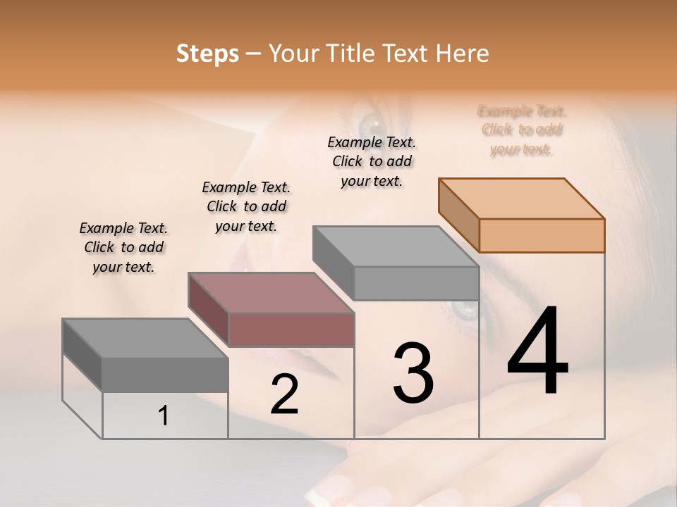 Beautiful Clean Cosmetics Woman Close Up Portrait Over White PowerPoint Template