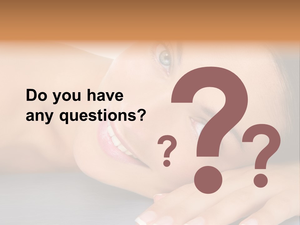 Beautiful Clean Cosmetics Woman Close Up Portrait Over White PowerPoint Template