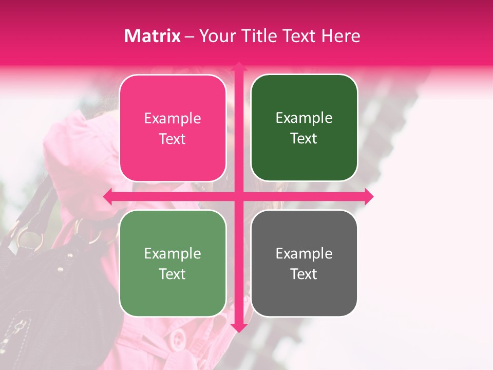 Beautiful Young Brunette Woman Talking On The Cellphone Outdoor PowerPoint Template