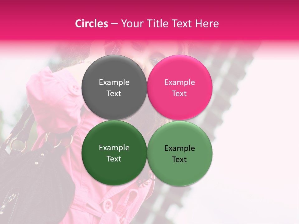 Beautiful Young Brunette Woman Talking On The Cellphone Outdoor PowerPoint Template