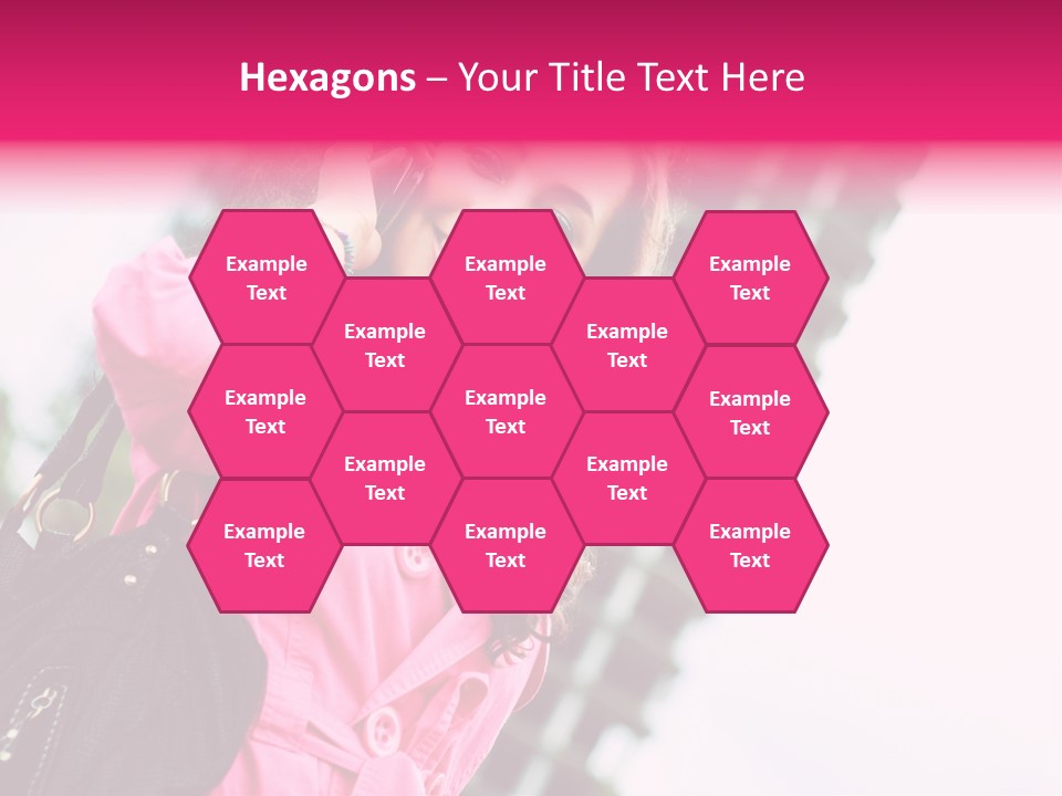 Beautiful Young Brunette Woman Talking On The Cellphone Outdoor PowerPoint Template