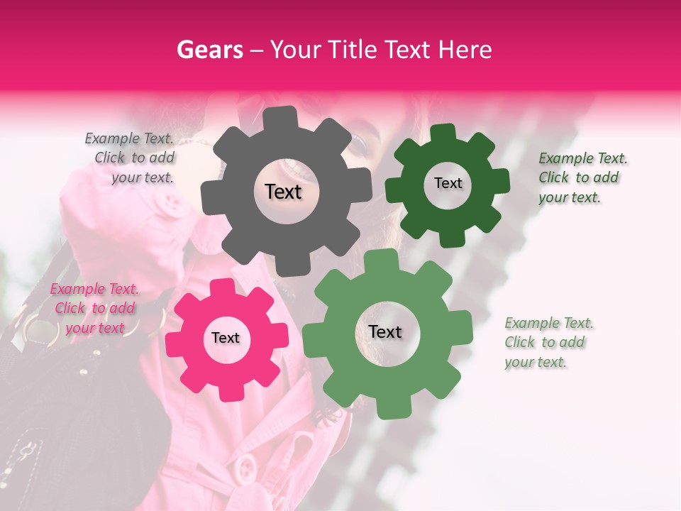 Beautiful Young Brunette Woman Talking On The Cellphone Outdoor PowerPoint Template