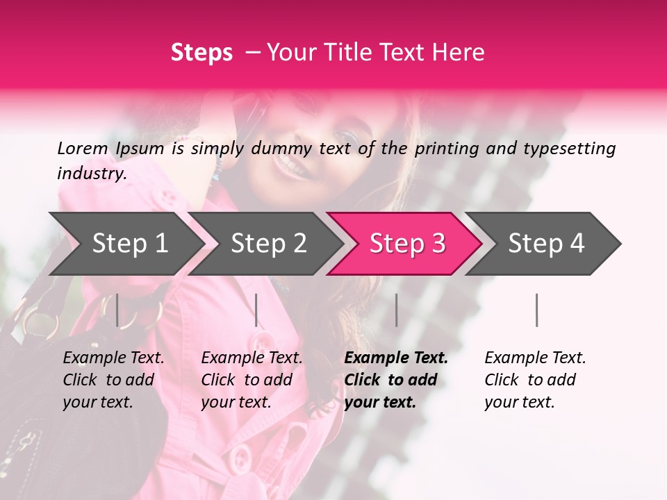 Beautiful Young Brunette Woman Talking On The Cellphone Outdoor PowerPoint Template