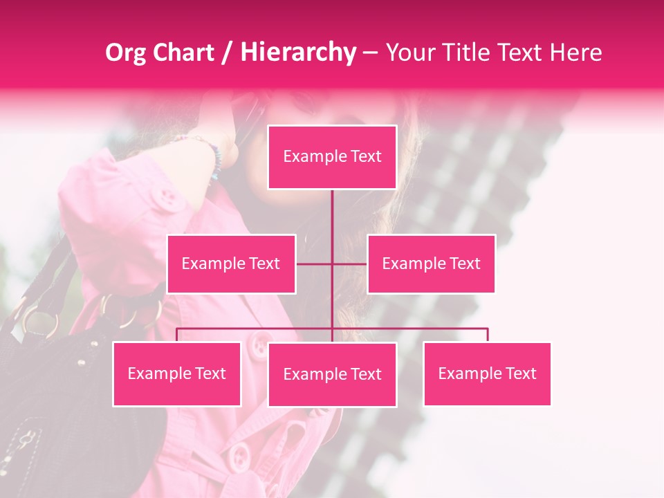 Beautiful Young Brunette Woman Talking On The Cellphone Outdoor PowerPoint Template