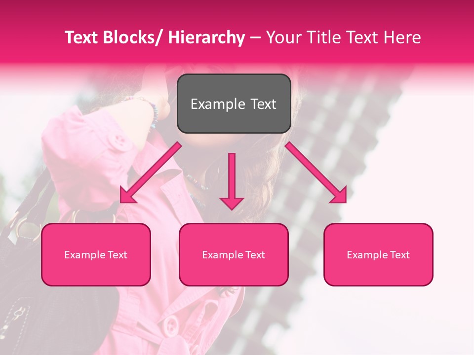 Beautiful Young Brunette Woman Talking On The Cellphone Outdoor PowerPoint Template