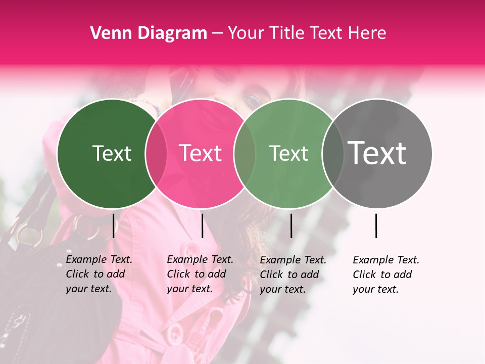 Beautiful Young Brunette Woman Talking On The Cellphone Outdoor PowerPoint Template