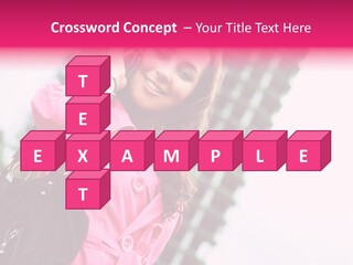 Beautiful Young Brunette Woman Talking On The Cellphone Outdoor PowerPoint Template