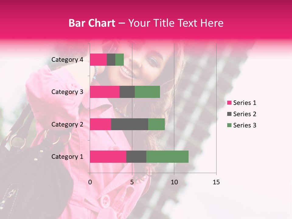 Beautiful Young Brunette Woman Talking On The Cellphone Outdoor PowerPoint Template