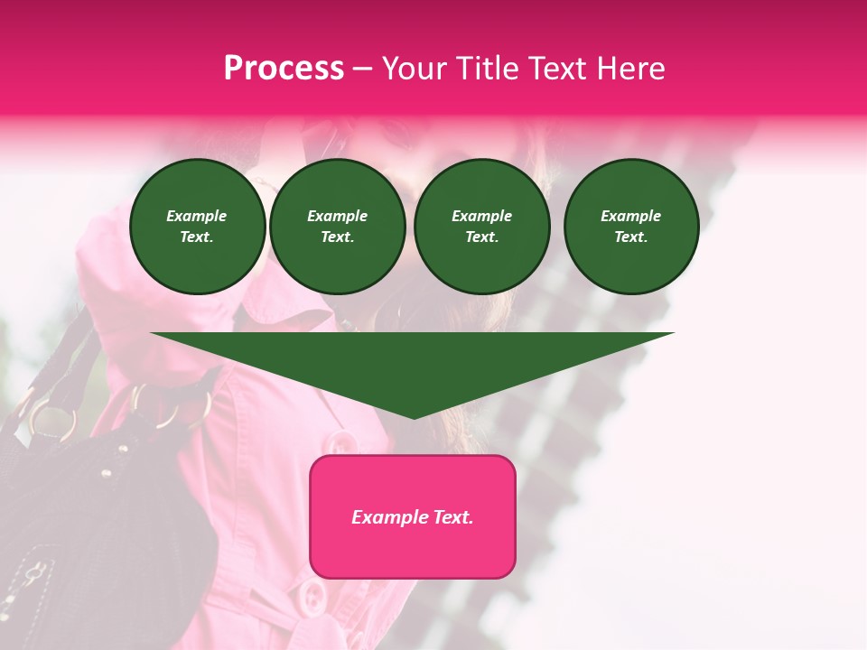 Beautiful Young Brunette Woman Talking On The Cellphone Outdoor PowerPoint Template