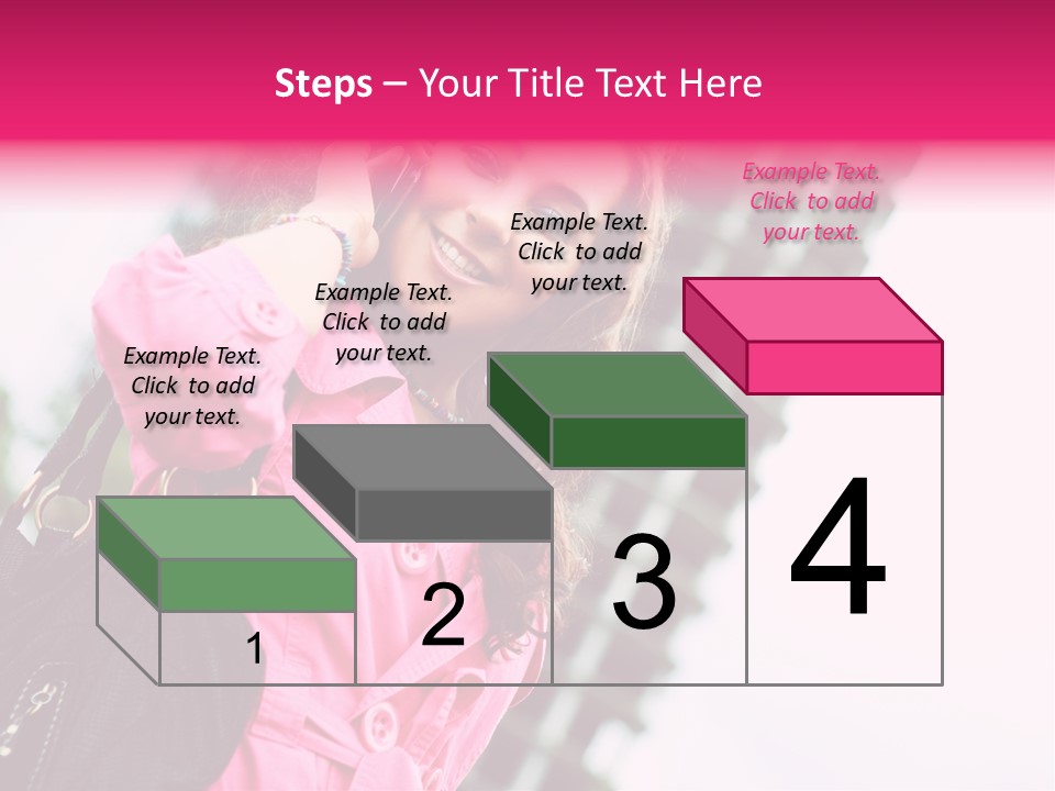 Beautiful Young Brunette Woman Talking On The Cellphone Outdoor PowerPoint Template