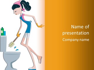 Cleaning Toilet Bowl - Vector Stock Vector Illustration: PowerPoint Template