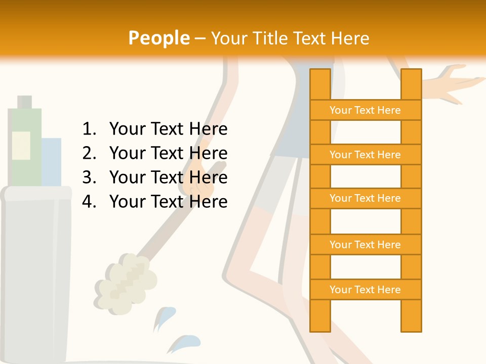 Cleaning Toilet Bowl - Vector Stock Vector Illustration: PowerPoint Template