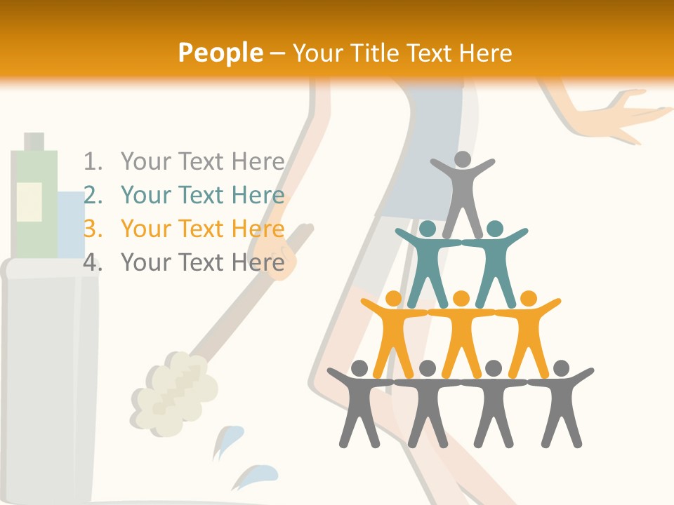 Cleaning Toilet Bowl - Vector Stock Vector Illustration: PowerPoint Template