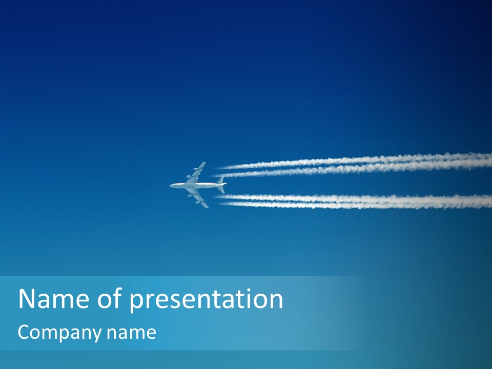 Flying Airplane PowerPoint Template