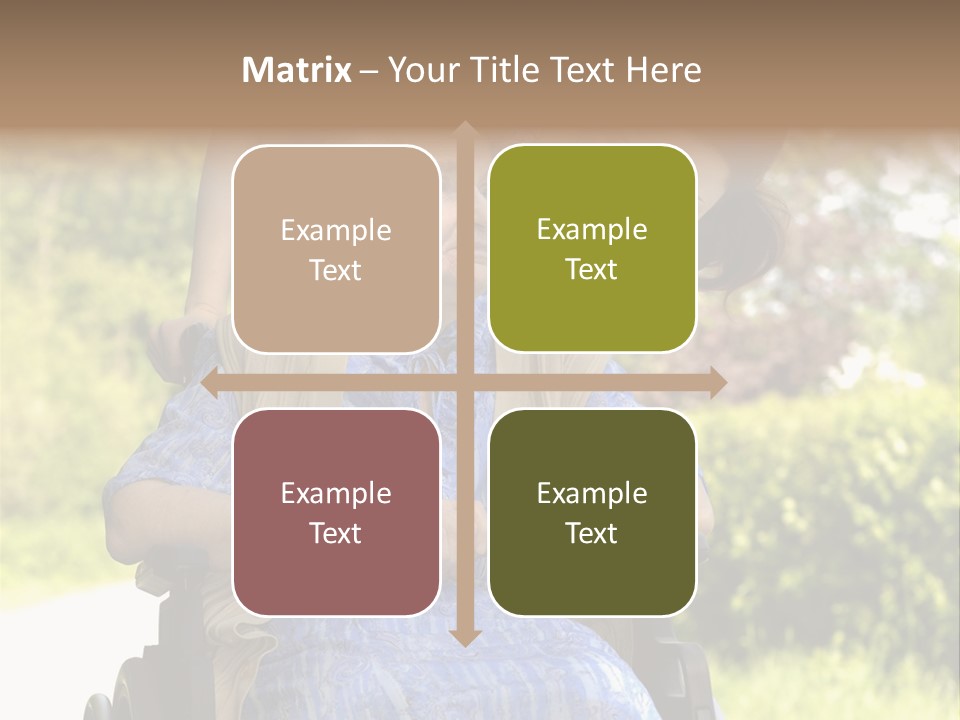 Senior Woman In A Wheelchair With Her Granddaughter PowerPoint Template