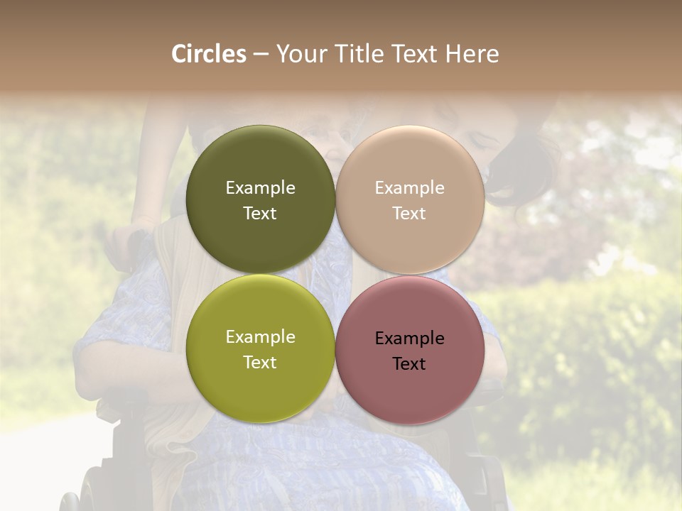 Senior Woman In A Wheelchair With Her Granddaughter PowerPoint Template