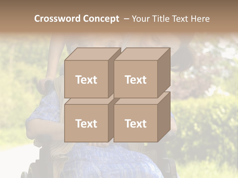 Senior Woman In A Wheelchair With Her Granddaughter PowerPoint Template