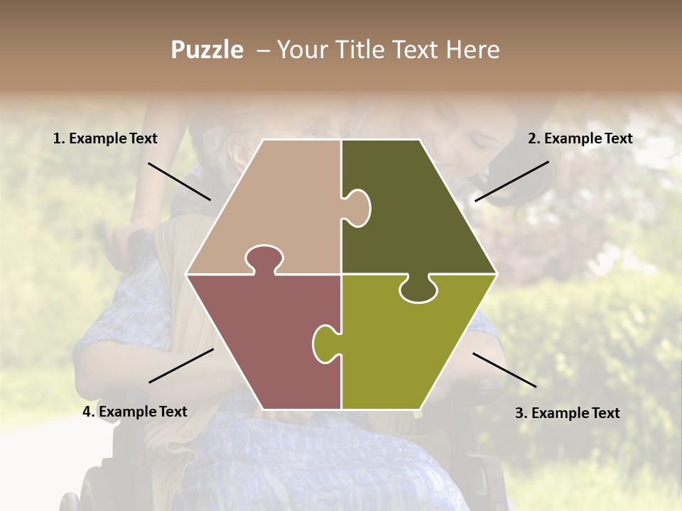 Senior Woman In A Wheelchair With Her Granddaughter PowerPoint Template