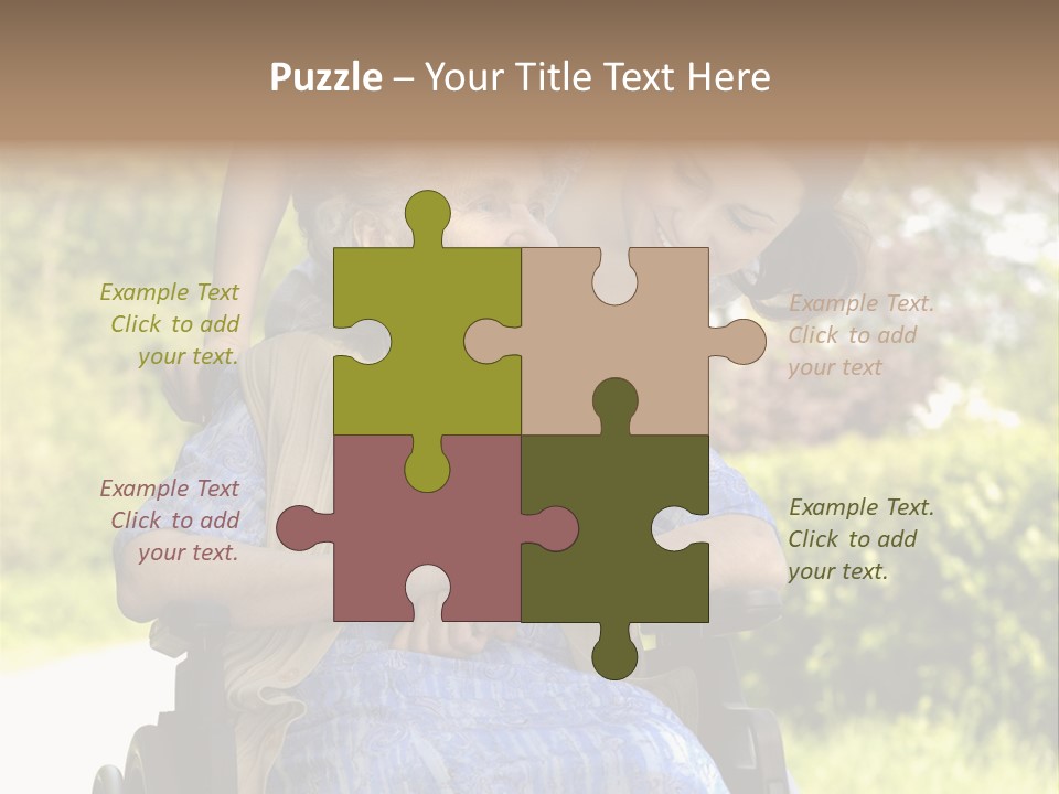 Senior Woman In A Wheelchair With Her Granddaughter PowerPoint Template