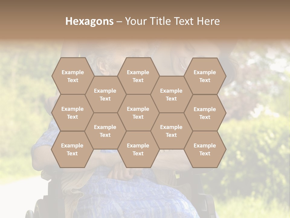 Senior Woman In A Wheelchair With Her Granddaughter PowerPoint Template