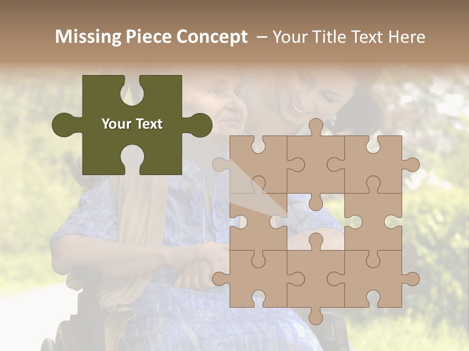 Senior Woman In A Wheelchair With Her Granddaughter PowerPoint Template