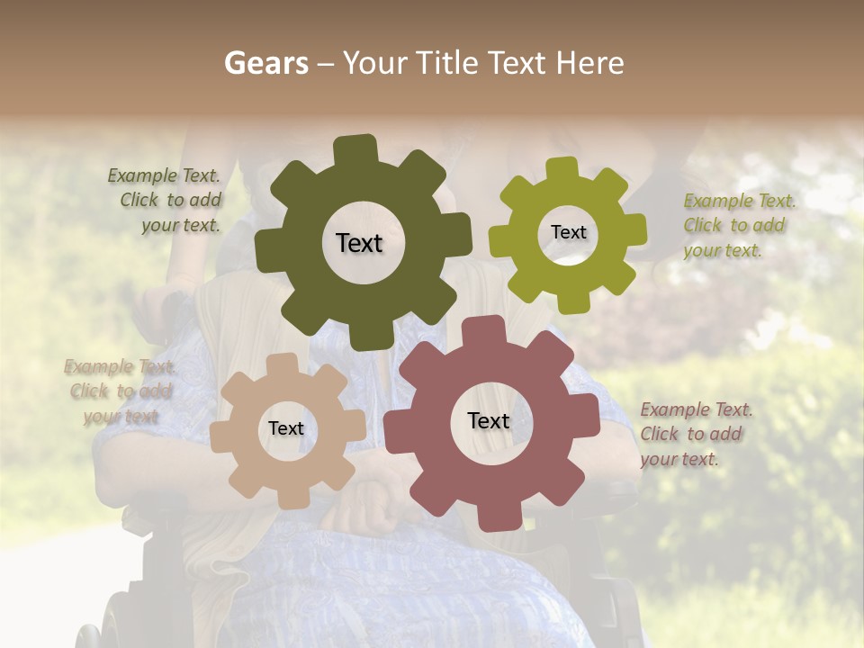 Senior Woman In A Wheelchair With Her Granddaughter PowerPoint Template