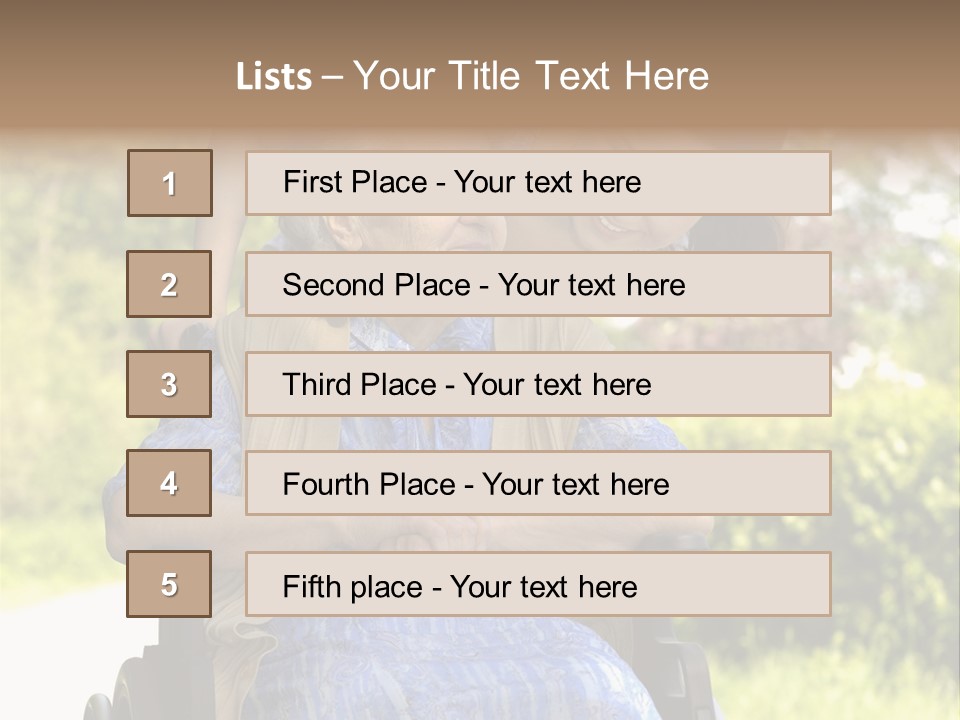 Senior Woman In A Wheelchair With Her Granddaughter PowerPoint Template