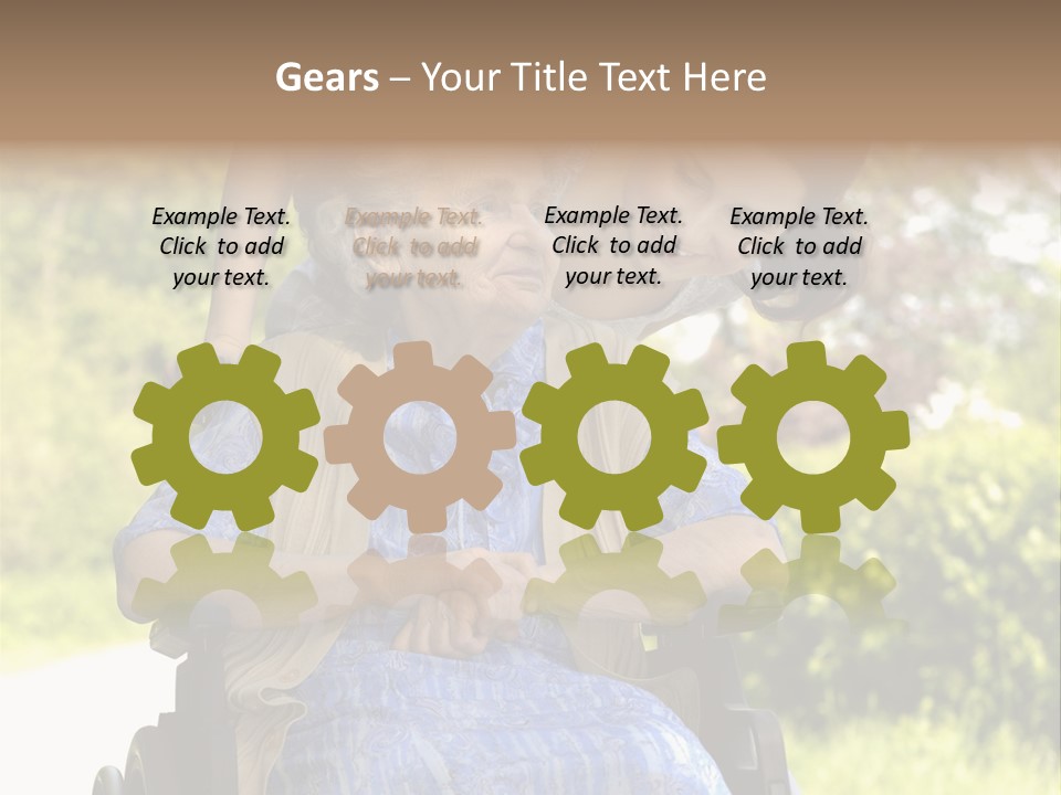 Senior Woman In A Wheelchair With Her Granddaughter PowerPoint Template