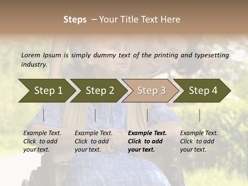 Senior Woman In A Wheelchair With Her Granddaughter PowerPoint Template