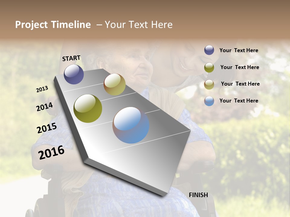 Senior Woman In A Wheelchair With Her Granddaughter PowerPoint Template