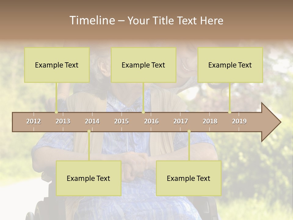 Senior Woman In A Wheelchair With Her Granddaughter PowerPoint Template