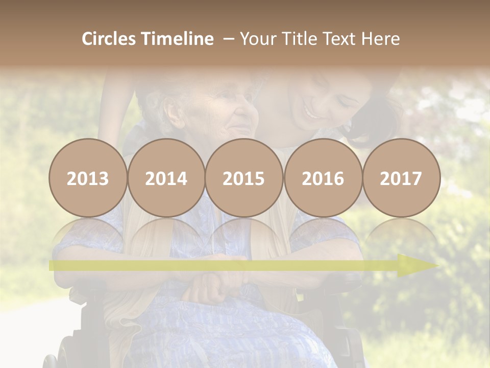 Senior Woman In A Wheelchair With Her Granddaughter PowerPoint Template