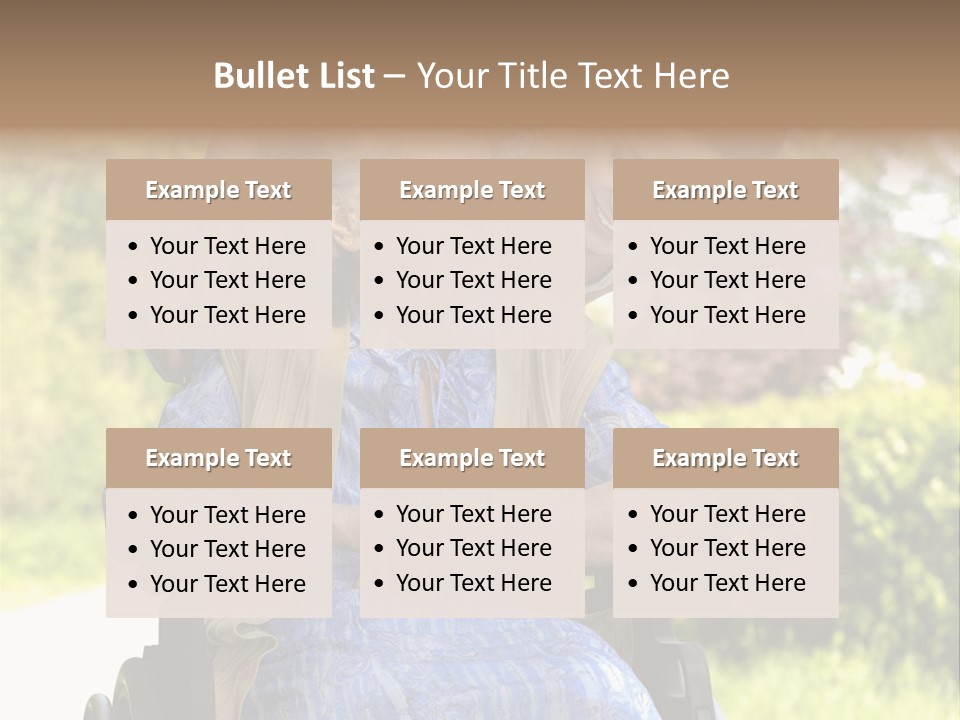 Senior Woman In A Wheelchair With Her Granddaughter PowerPoint Template