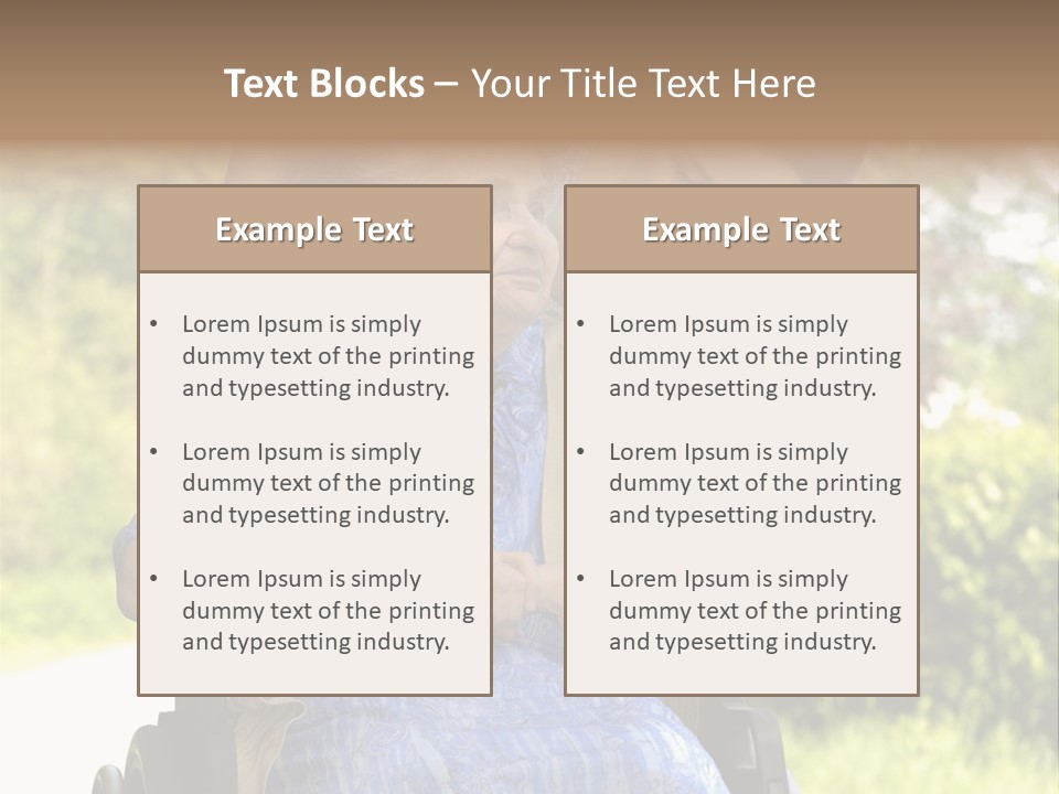 Senior Woman In A Wheelchair With Her Granddaughter PowerPoint Template