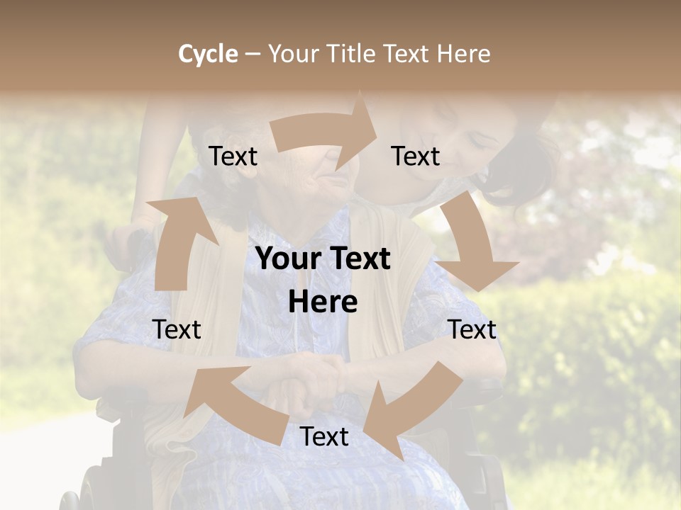 Senior Woman In A Wheelchair With Her Granddaughter PowerPoint Template