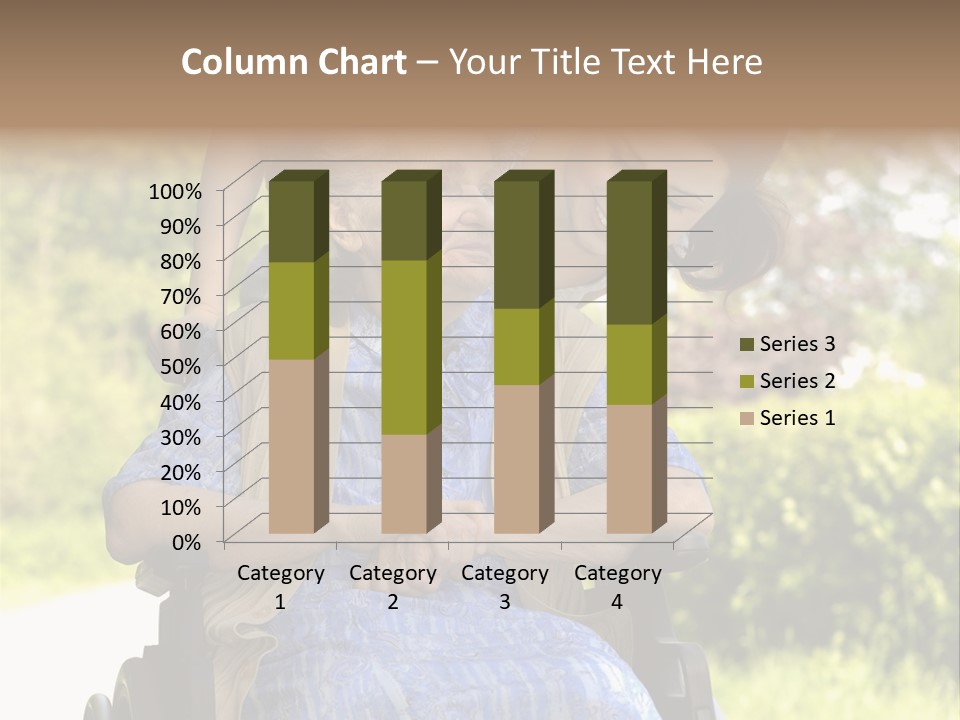 Senior Woman In A Wheelchair With Her Granddaughter PowerPoint Template