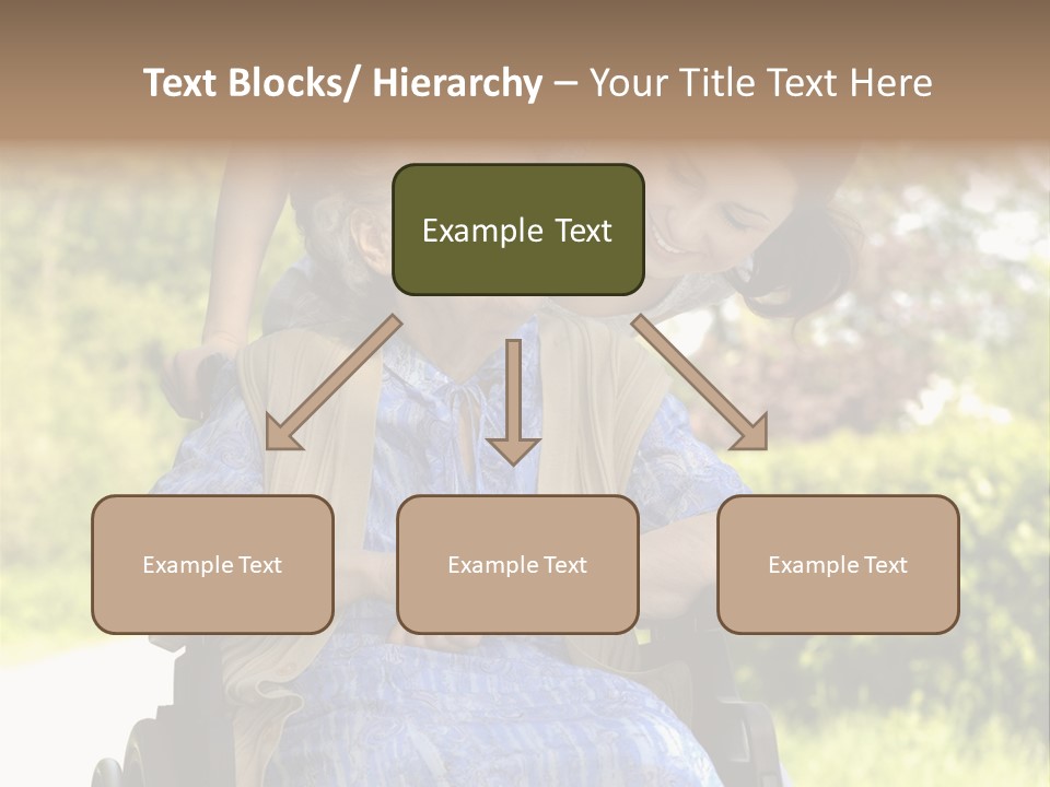 Senior Woman In A Wheelchair With Her Granddaughter PowerPoint Template
