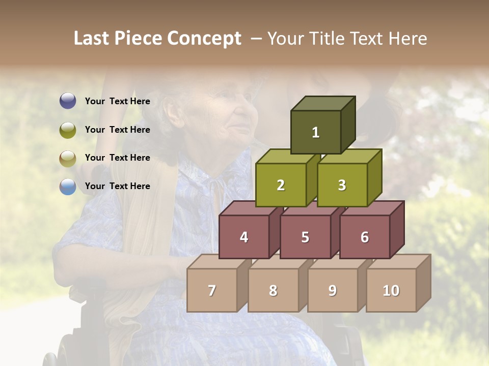 Senior Woman In A Wheelchair With Her Granddaughter PowerPoint Template