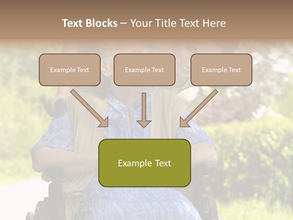 Senior Woman In A Wheelchair With Her Granddaughter PowerPoint Template