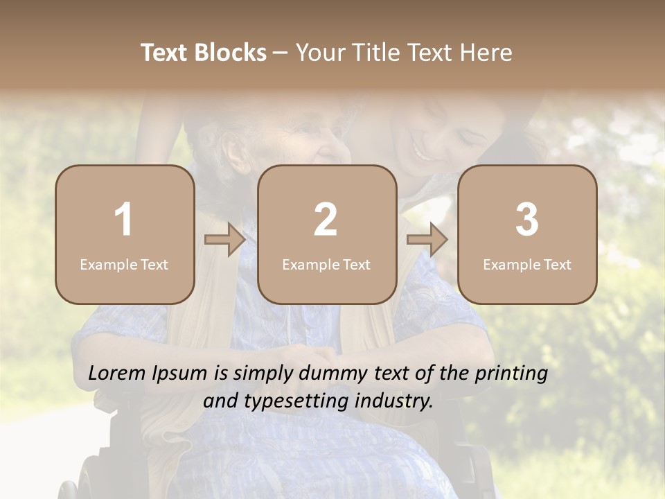 Senior Woman In A Wheelchair With Her Granddaughter PowerPoint Template