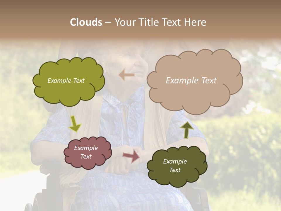 Senior Woman In A Wheelchair With Her Granddaughter PowerPoint Template